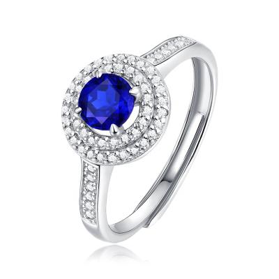 China Wholesale Jewelry 925 Sapphire Stone Engagement Ring Women blue CLASSIC hot wholesale jewelry for sale