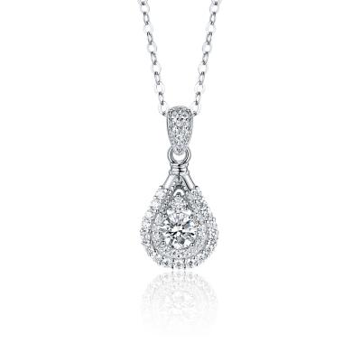 China Fashion CLASSIC Hot Stone Necklace Women VVS Gra Certificate Passing Diamond Test S925 Charm Moissanite Teardrop Silver Necklace 2021 for sale