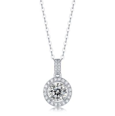 China 2022 CLASSIC Hot Stone VVS Necklace Female Gra Certificate Pass Diamond Test 925 ct Moissanite Pendant 2 Necklace for sale