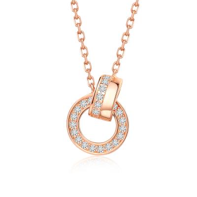 China Double hot CLASSIQUE Ring Necklace Women of Rose Gold Jewelery Joyeria Plata 925 CZ stone for sale