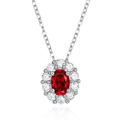 China CLASSIC Hot Brand Stone Jewelry Synthetic Ruby Jewelry Gemstone Red Ruby Necklace for sale