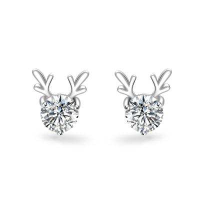 China Hot CLASSIC Stone Earings Women Jewelry Aretes De Plata 925 Deer Antler Moissanite Antler Gra VVS Earrings for sale