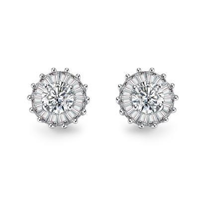 China Earring Ohrringe 925 CLASSIC Hot Stone Wedding Earring With Moissanite Diamonds for sale