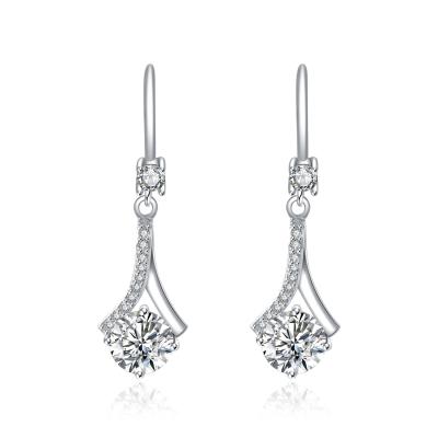 China Designer Earrings Aretes Plata 925 Moissanite CLASSIC Hot Stone Dangling Earring for sale