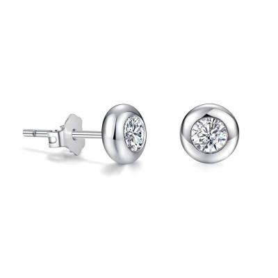 China CLASSIC Hot Stone High Quality Jewelry 925 Sterling Silver 1ct D Color VVS Low Profile Moissanite Stud Earrings for sale