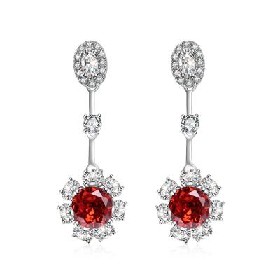 China CLASSIC Hot Stone Fashion Drop Earings 2022 Ruby Jewelry Gemstone Lab Grown Synthetic Ruby Earings Red for sale