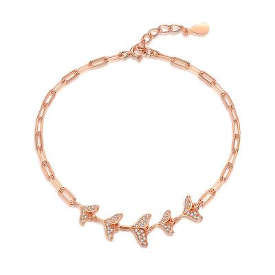 China CLASSIC Hot Stone New Arrival Exquisite Women's Bracelet Silver Rose Gold Cubic Zirconia Plating S925 Bracelet for sale