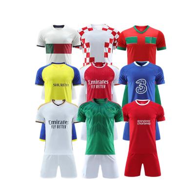 China Sets new style mesh football uniform fabric hot sale football clothing sportswear single american soccer singlet for sale