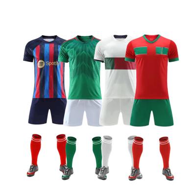 China Square 2023 new season soccer club short sleeve youth soccer uniforms sets with socks dropshipping football wears for sale