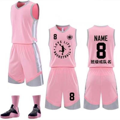 China Best Design Breathable Custom Wholesale Tank Top Basketball Shirt Design Two Piece Set Logo Basketball Uniform For Sale for sale