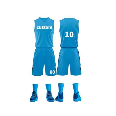 China New Style Breathable Basketball Tank Top Clothing Sets Custom Design Summer Mens Blank Sublimation Basketball Uniform for sale