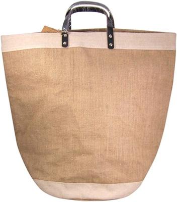 China Extra Large Eco - Friendly With Handle Laundry Bag Jute Leather Bag Washable for sale