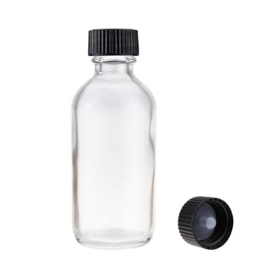 China Wholesale Clear Cosmetic Boston Glass Bottle Screw Top Essential Oil Glass Boston Bottle for sale