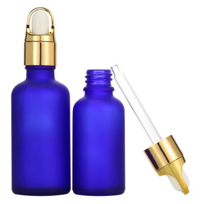 China Personal Care 20ml Essential Oil Dropper Bottle With Gold Collar, Empty Clear Glass Bottle For Liquid Oil for sale