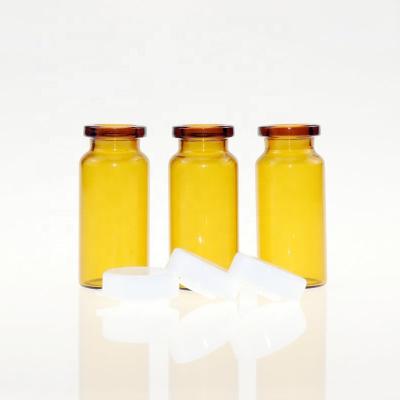 China Cosmestic Factory Medical Customized Clear Amber Color Glass Tube Bottle Cap With Cork /rubber Stopper for sale