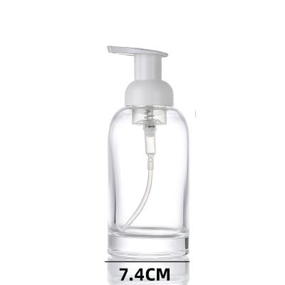 China Personal Care 250ml 375ml hand wash glass bottle with foam pump Thick bottom glass bottler Hand sanitizer glass bottle for sale