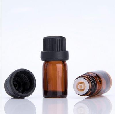 China Essential Oi high quality 5ml amber glass bottle with Child proof cap glass dropper with plastic insert for sale