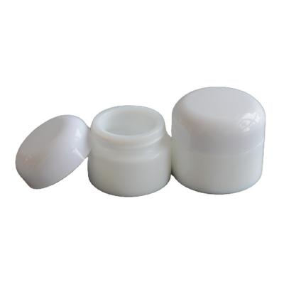 China Cosmetic Hot selling 50g white glass cosmetic bottle white porcelain glass Cosmetic Jar for sale