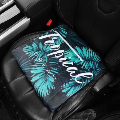 China Rain Forest Plush Car Cushion Cartoon Flower Print Car Seat Cover Protector Filling Accessories for sale