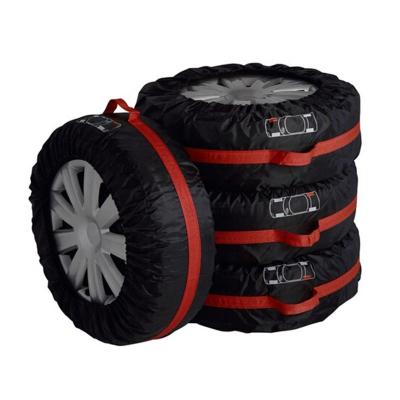 China Cheapest Price Polyester Car Spare Tire Cover Tire Cover Protector Storage Bag Good Quality Polyester Auto Tire Accessories Organizer Bags for sale