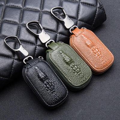 China New Design Crocodile Genuine Leather Car Key Case Storage Bag Cover Holder Universal Size for sale