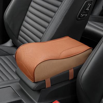 China Luxury Genuine Leather Car Armrest Pad Covers Center Console Seat Armrests Boxed Storage Pad Pad Universal Auto Hand Rests for sale