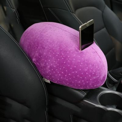 China Universal Auto Memory Cotton Car Armrest Box Cover Car Center Console Cushion Armrest Box Covers Plush Phone Storage Pocket Memory Cotton for sale