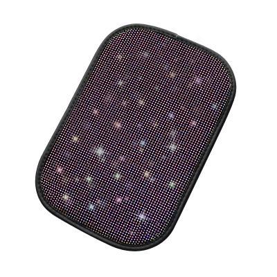 China Luxury Bling Car Armrest Box Pad Cushion Pads Drill Universal Full Center Console Armrest Cover For Girls Accessories for sale