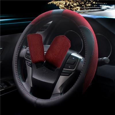 China Wholesale Interior Accessories NEW Summer Mesh Steering Wheel Cover Set PU Wheels Covers Auto Leather Car Body Case for sale