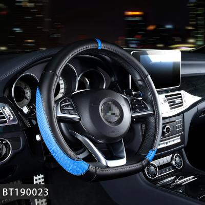 China Anti Slip PU D Leather Style Shape Steering Wheel Cover For Cars Universal Size Automotive Accessories for sale