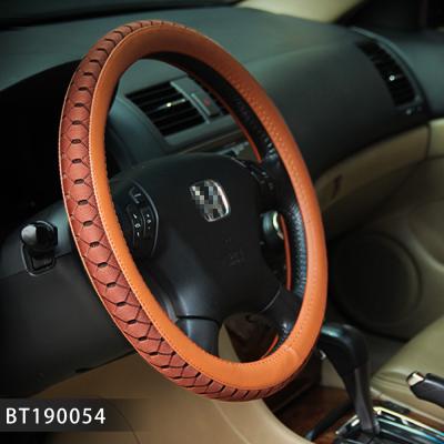 China Anti slip fabric with leather steering wheel cover for cars BMW E46 interior accessories for sale