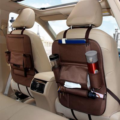 China Back Seat Bag PU Leather Oxford Car Backseat Organizer For Interior Accessories for sale