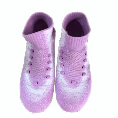 China 100%Polyester Fabric 100%Polyester Breathable Running Sock Sports Shoes Knitting Upper Knitted Uppers for sale