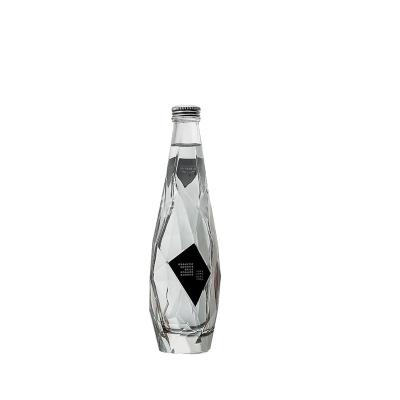 China High Grade 350ml 500ml Diamond Wine Bottle Eco-friendly Hot Vodka Brandy Frosted Glass Wine Bottles for sale