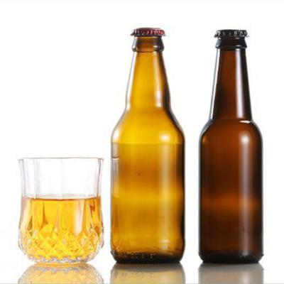 China Custom Empty Beverage 250ml 330ml 500ml 650ml 1L Twist Off Brown Glass Beer Bottles for sale