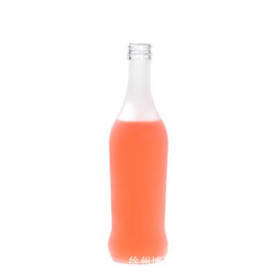 China Clear Beverage Cocktail Glass Bottle Frosted Juice Vodka Glass Bottle 275ml Glass Wine Bottles Wholesale for sale