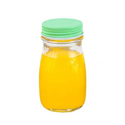 China Modern Most Inquired Gel Juice Glass Bottle 200ml 300ml Beverage Bottle With Cap for sale