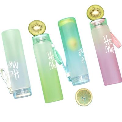 China Viable Cheapest Frosted Glass Water Bottle With Customized Logo Food Grade Plastic Screw Caps for sale