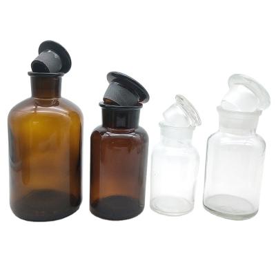 China Wholsale Pharmaceutical Clear Medicine Bottle Glass Reagent Bottle Black Amber Glass Borosilicate for sale