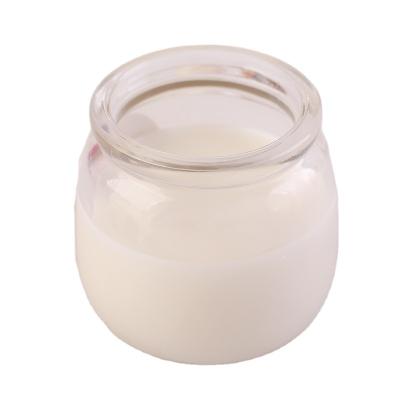 China Contemporary Big Cabliber Pudding Cup Cake Pot 100ml Round Glass Milk Bottle for sale