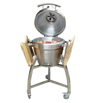 China Easily Assembled Stainless Steel Commercial Tabletop Restaurant Grill Grilling Barrel Charcoal Grill Rotating BBQ Grill for sale