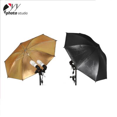 China To reduce flash color temperature turn on. YU301 Photographic Equipment 110cm Snapshot Light Reflector Black Gold Studio Umbrella Reflective Umbrella for sale