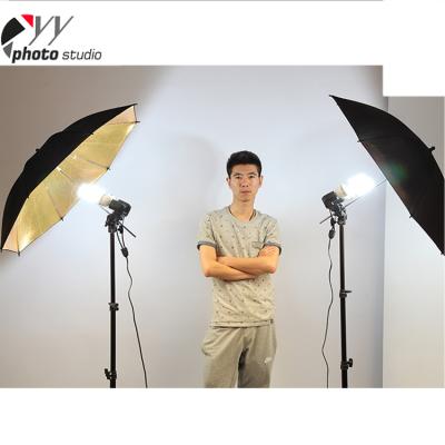 China To reduce flash color temperature turn on. Hot Sale New Arrival 83cm/91cm/101cm/110cm/140cm/150cm Black/Gold Reflective Photo Shoot Soft Umbrella for sale