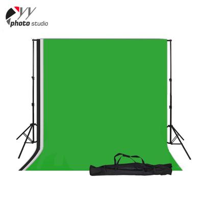 China SOLID COLOR Good Quality 140gsm Photography Green 100% Cotton Screen Chromakey 3x3 Photography Backdrops Kit for sale