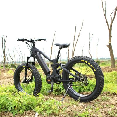 China 2019 New Full Suspension Aluminum Alloy Fat Tire E-mtb Electric Bike 48v 1000w Incline Mountain Mid Drive for sale