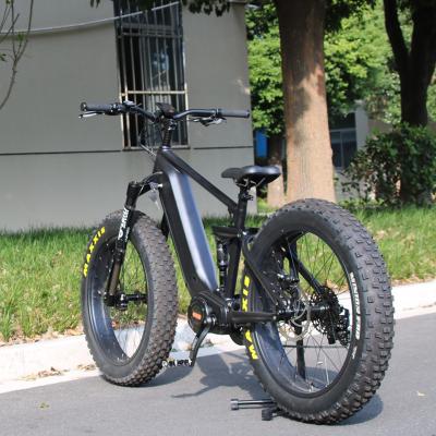 China 2021 Newest Mid Drive Aluminum Alloy Full Suspension Ebike Fat Electric Bike 1000W M620 Motor for sale