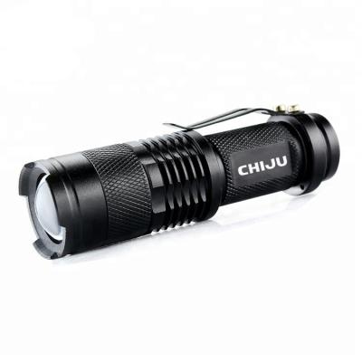 China Camper Mini Ultra Bright Handheld LED Flashlight with Clip Adjustable Focus Small Tactical Flashlight for sale