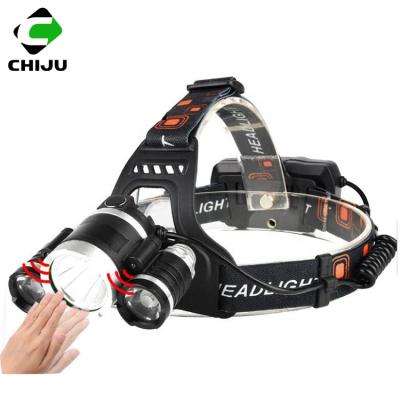 China IPX4 waterproof; Light distance: 300-500m; 90 Degree Rotating Head 6000 Lumen Led Headlight IPX4 3 Waterproof With On/Off Motion Sensor Control for sale