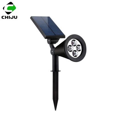 China Square Solar Garden Park 4LED Spotlight Lawn Landscape Light Waterproof Outdoor Adjustable Solar Led Garden Light 2-in-1 for sale