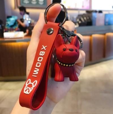 China Wholesale Cute Bulldog Car Key Dog School Key Chain Puppy Pendant Ornament Bag Cartoon Puppy Keychain for sale